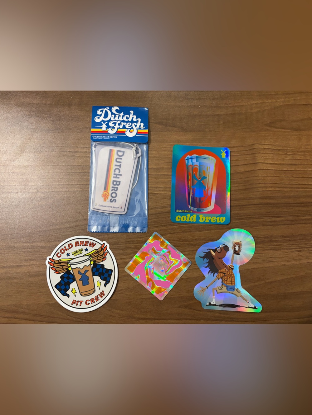 Dutch Bros Sticker and Air Freshener Set